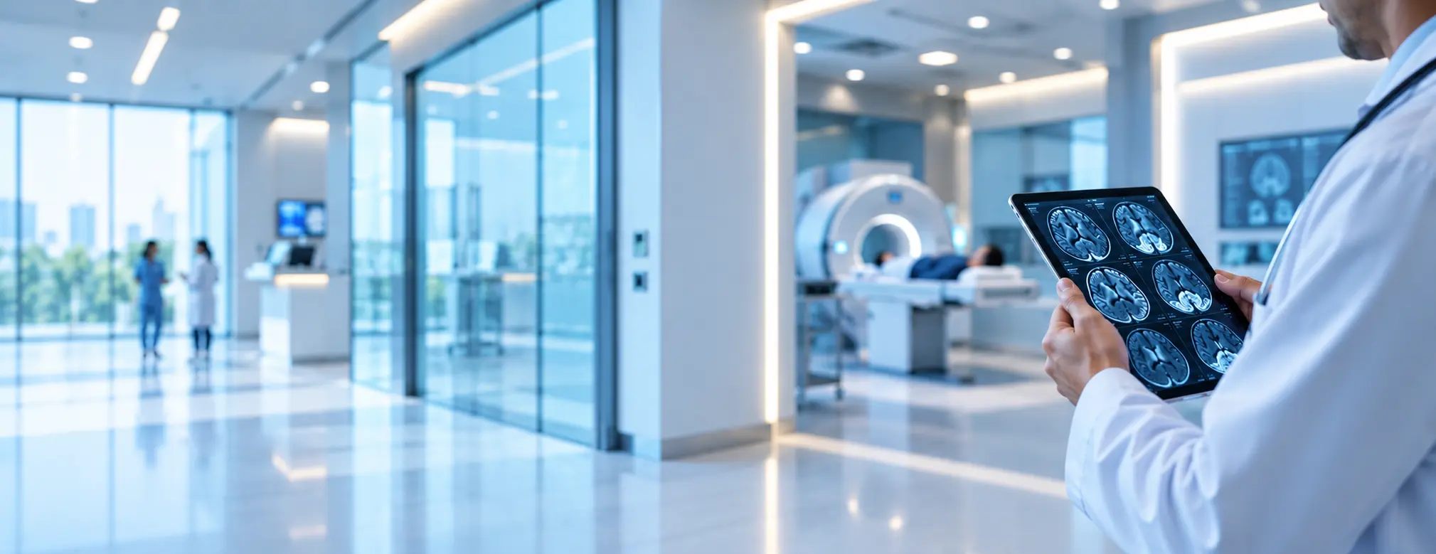 Diagnostic specialist reviewing medical imaging